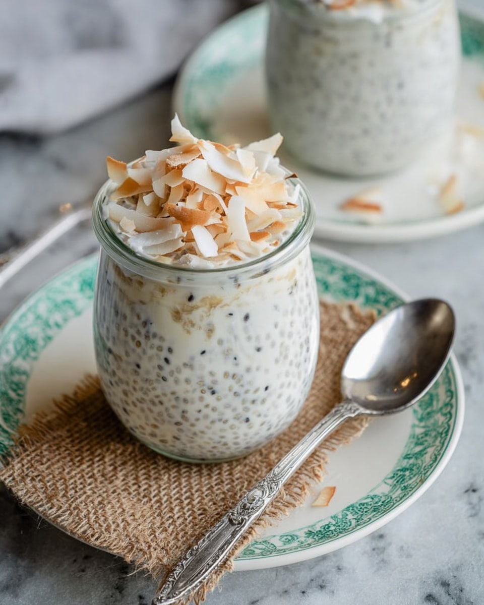 The image shows several small white bowls and one clear glass bowl arranged on a white marbled surface. The largest bowl, in the center, contains light beige rolled oats with a rough, flaky texture. To the upper left is a white bowl filled with medium brown, toasted coconut flakes. At the top right, another white bowl holds smooth, creamy white Greek yogurt labeled with salt & pepper. Below the coconut flakes is a small white bowl of dark, almost black chia seeds with a grainy texture. To the left of the yogurt is a tiny white bowl of amber maple syrup with a shiny surface. At the bottom right, a clear glass measuring cup is filled with creamy off-white milk. Near the center bottom is a white bowl filled with fine, bright white shredded coconut. All items are placed on a clean white marbled texture background. Photo taken with an iphone --ar 4:5 --v 7