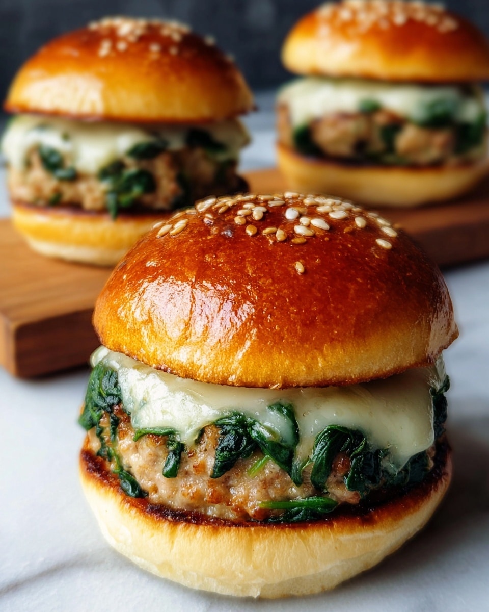White Cheddar & Spinach Chicken Burgers Recipe - Recipe Image