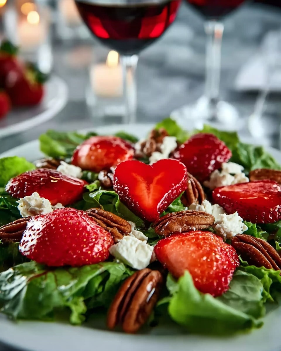 A white wooden board on a white marbled surface holds many bright red strawberries sliced into heart shapes arranged close together in rows. A few whole strawberries with green leaves rest at the top left of the board. There is a silver knife with a white handle on the right near the top of the board, and fresh green leaves are near the strawberries on the right. The scene is brightly lit with soft natural light, showing the juicy texture of the strawberry slices. Photo taken with an iphone --ar 4:5 --v 7