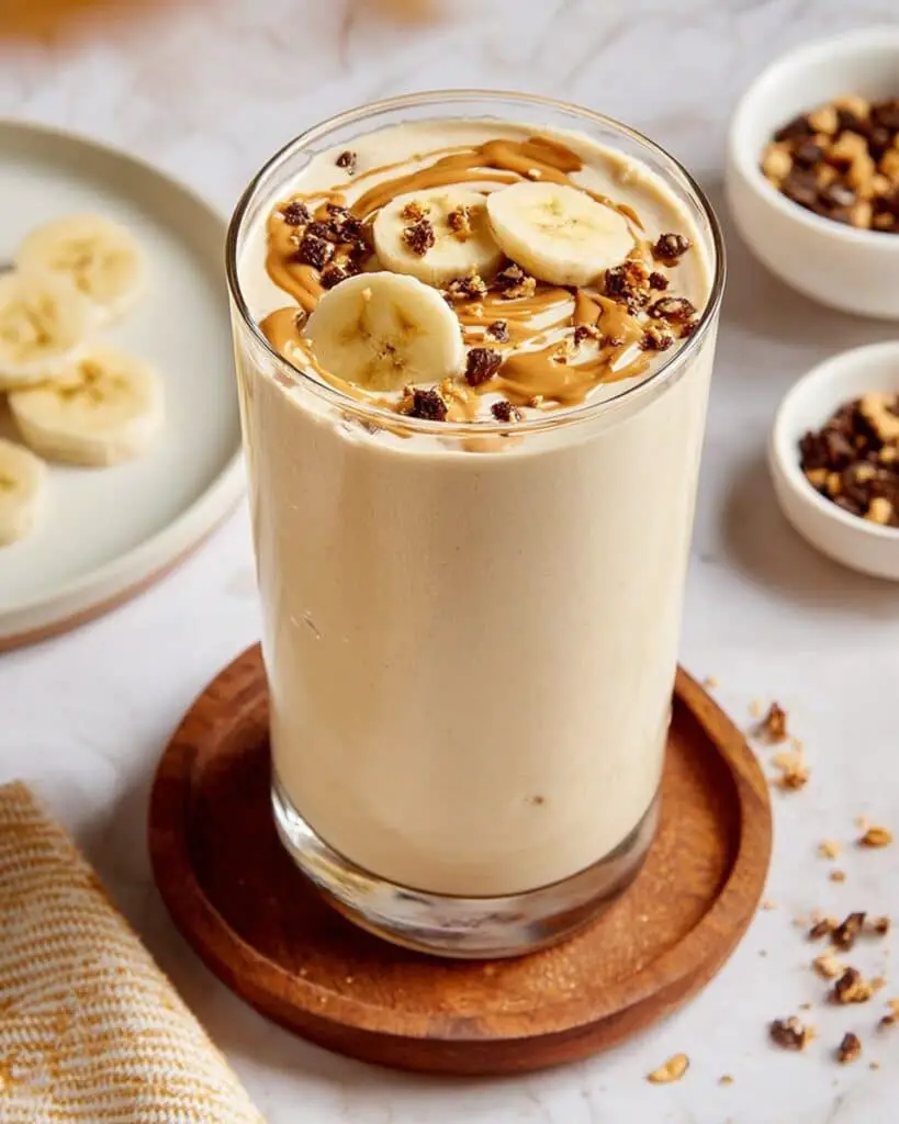 Super Creamy Peanut Butter Smoothie with Greek Yogurt and Cottage Cheese Recipe