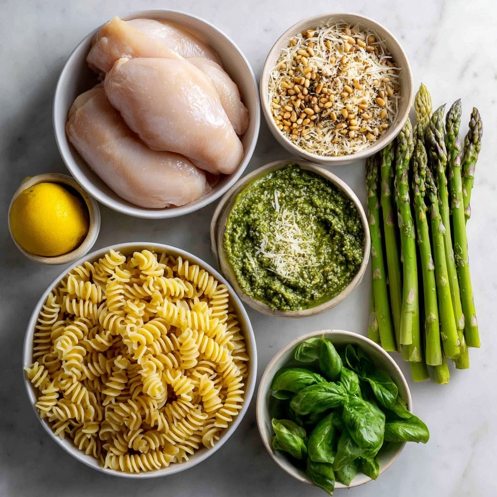 Grilled Chicken and Asparagus Pesto Pasta Recipe - Recipe Image