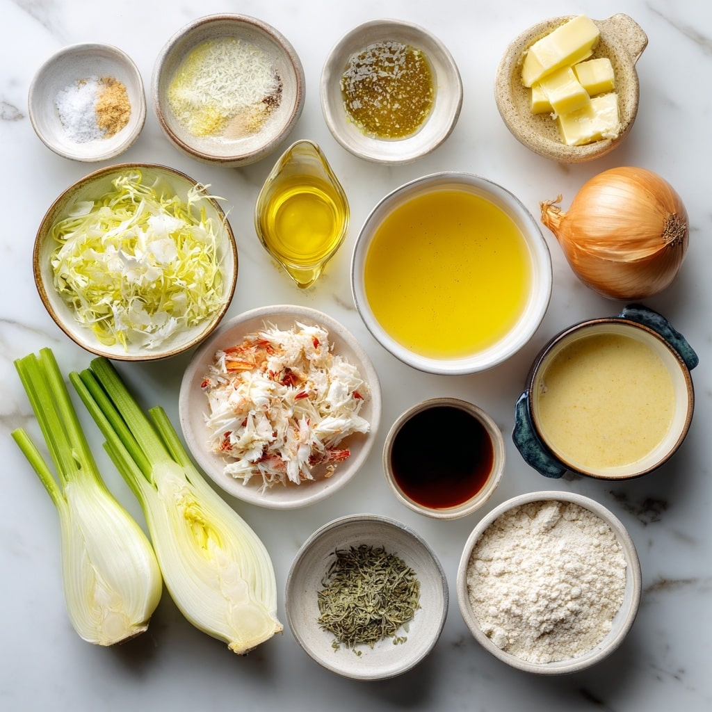 A close-up view of a creamy soup served in a white disposable cup on a white marbled surface, featuring a thick, pale orange creamy base with chunks of white seafood or meat floating in the center, sprinkled with bright red spices and small green herb pieces on top. A large round cracker is partially dipped into the soup, leaning on the rim of the cup, and a white spoon is placed inside the cup on the right side. Another similar cup is seen blurred in the background. Photo taken with an iphone --ar 4:5 --v 7