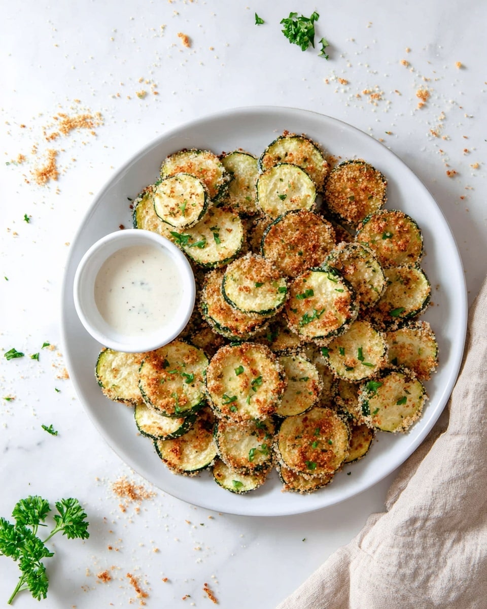 The image set shows the process of coating zucchini slices. In the first image, a clear glass bowl holds round, green zucchini slices with yellow oil drizzled on them, placed on a white marbled surface. Below, a white bowl contains fine, pale breadcrumbs. To the top right, there is a black-bordered rectangular cooling rack with a grid pattern. In the second image, the focus is on the white bowl filled with breadcrumbs and the glass bowl with zucchini slices beneath it, both on the same surface with the rack still visible. The third image shows several zucchini slices being dipped into the breadcrumbs inside the white bowl, coated evenly. The final image displays many breadcrumb-coated zucchini slices spread in a grid pattern on the black-bordered rack, ready for baking. photo taken with an iphone --ar 4:5 --v 7
