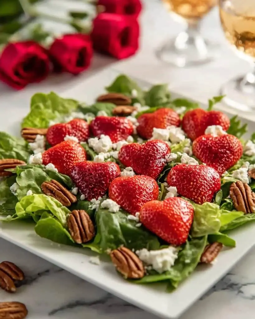 Sweetheart Salad with Heart-Shaped Strawberries and Champagne Vinaigrette Recipe