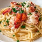 Lobster Bucatini with Garlic, White Wine, and Parmesan Recipe