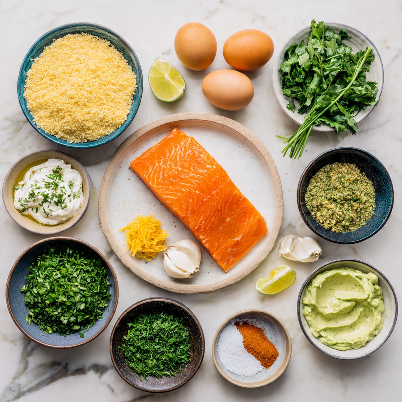 Baked Salmon Meatballs with Tangy Avocado Sauce Recipe - Recipe Image