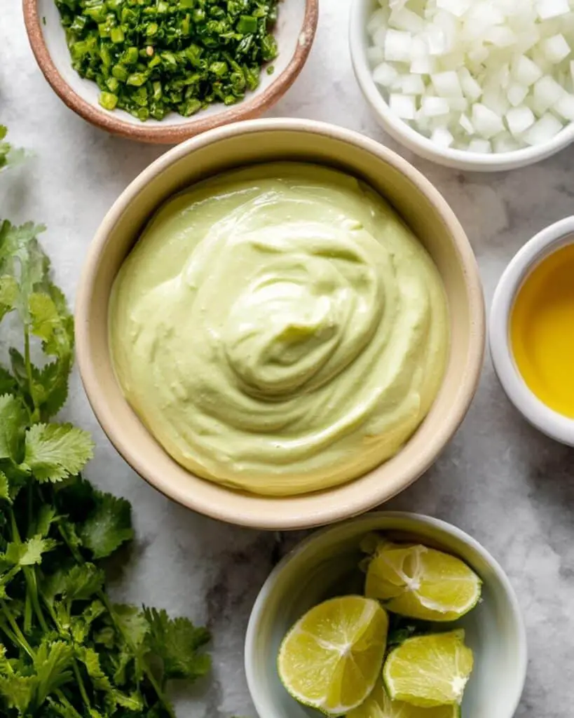Creamiest Avocado Crema for Tacos, Salads, & More Recipe