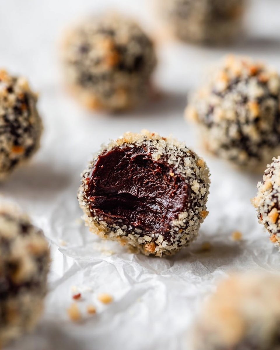 Five small white bowls sit on a white marbled surface, each filled with different ingredients. The top left bowl holds a pile of walnut halves with a light brown color and rough texture. To its right, another bowl contains dry, finely ground cocoa powder in a rich dark brown. Below that, a bowl is filled with shiny, dark brown dates that have a slightly wrinkled texture. To the lower left, a small bowl holds a pale amber liquid that looks smooth and thick. Finally, the bottom right glass bowl contains a bright orange, smooth pumpkin puree with a soft texture. Photo taken with an iphone --ar 4:5 --v 7