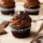 Moist Chocolate Espresso Cupcakes with Easy Whipped Chocolate Ganache Frosting Recipe
