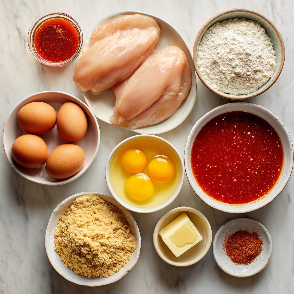 The image shows three crispy chicken sandwiches placed closely together on a brown paper surface with a white marbled background. Each sandwich has a soft, golden-brown bun on top and bottom. The bottom bun holds a thick, crunchy fried chicken patty with a dark golden, textured crust. On top of the patty is a fresh layer of shredded cabbage and lettuce, adding light green and white colors with a slightly glossy, creamy dressing. The buns appear soft and smooth with a warm tone. Photo taken with an iphone --ar 4:5 --v 7
