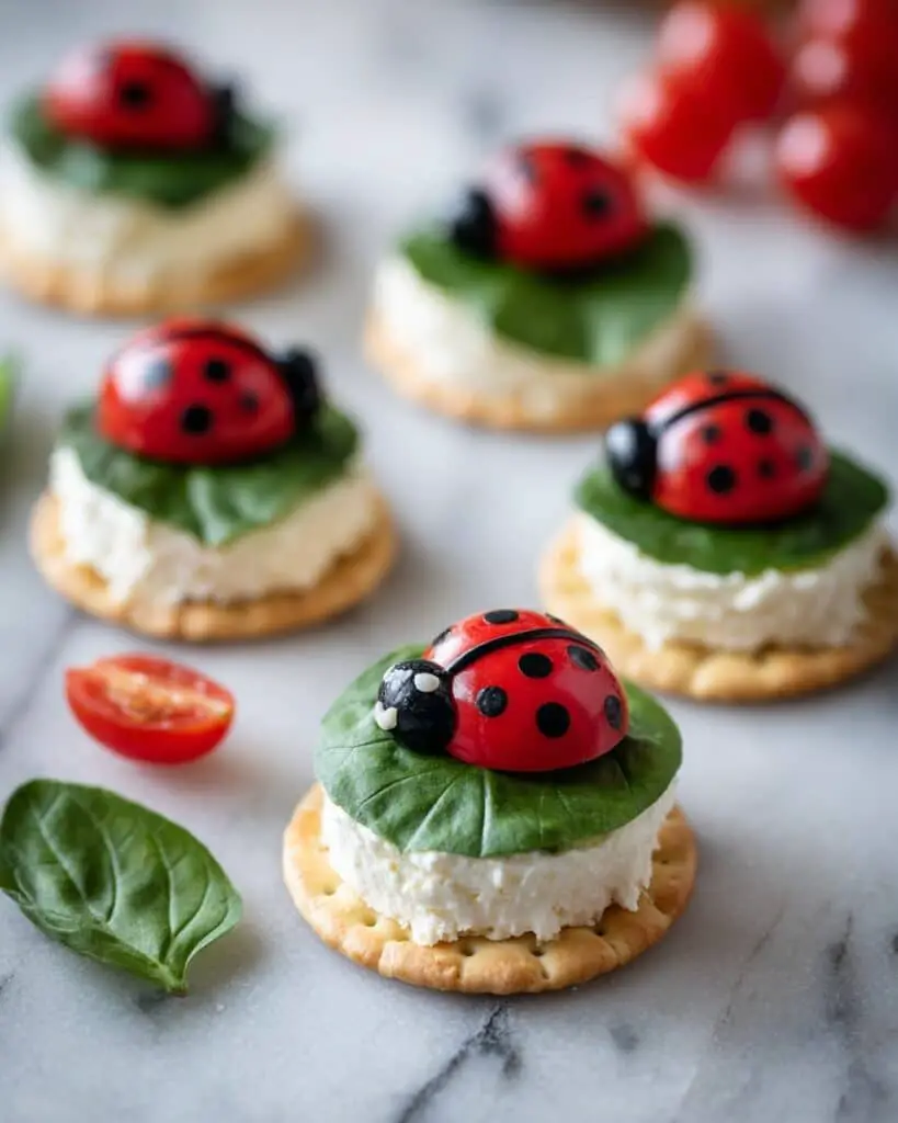 Easy Ladybug Caprese Bites – Fun Party Appetizer Recipe
