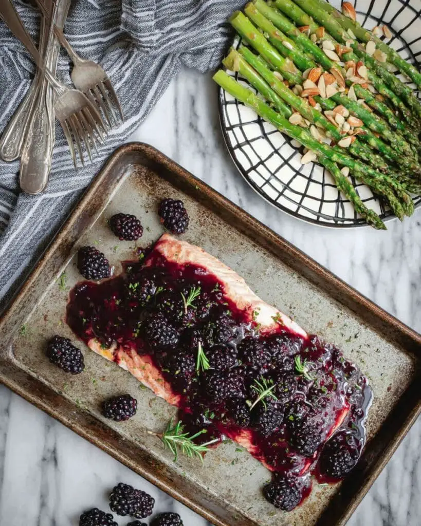 Oven Baked Salmon with Blackberry Barbecue Sauce Recipe