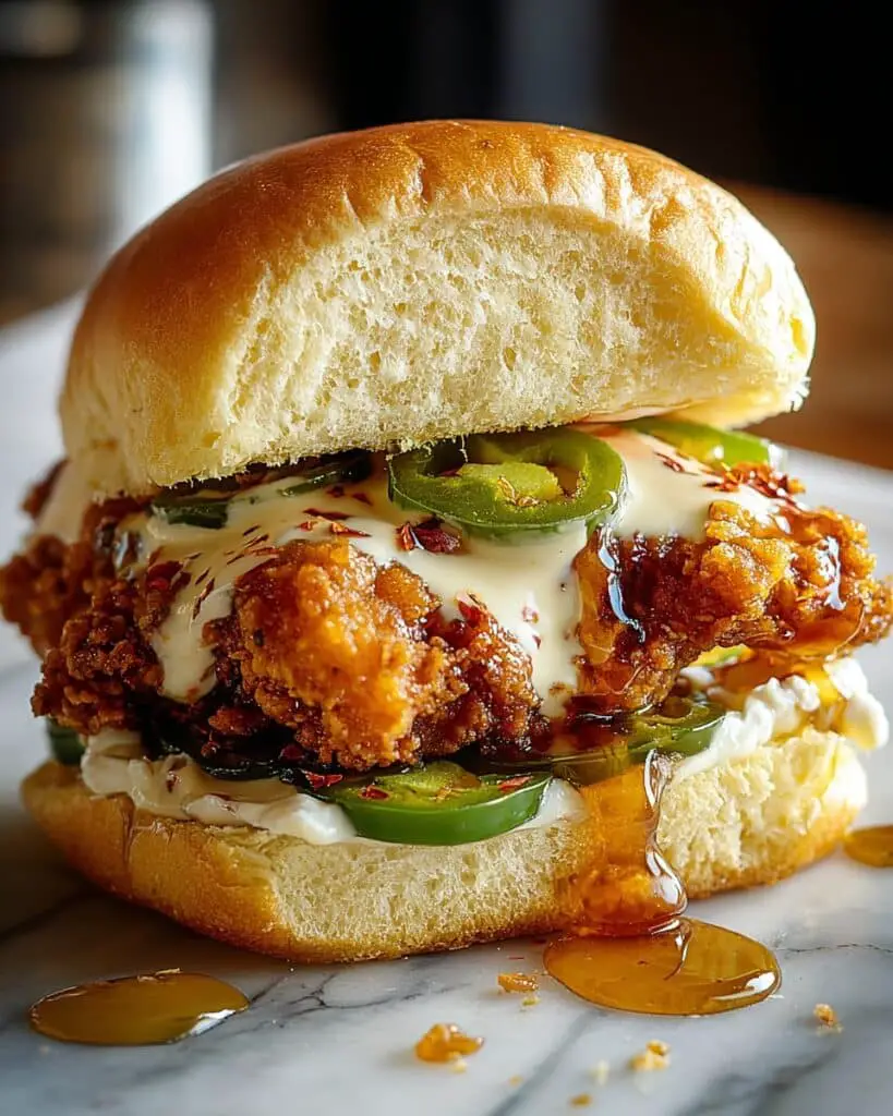 Jalapeno Honey Drenched Crispy Fried Chicken Sandwich Recipe