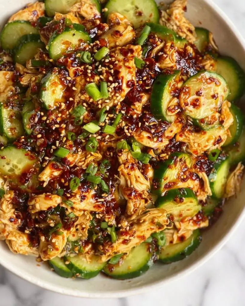 Thai Cucumber Salad with Chicken and Peanut Dressing Recipe