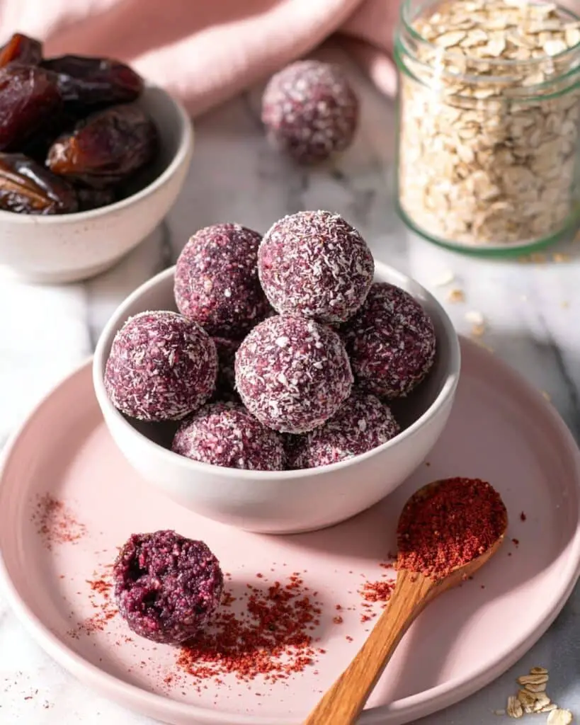 Raspberry Bliss Balls with Dates Recipe
