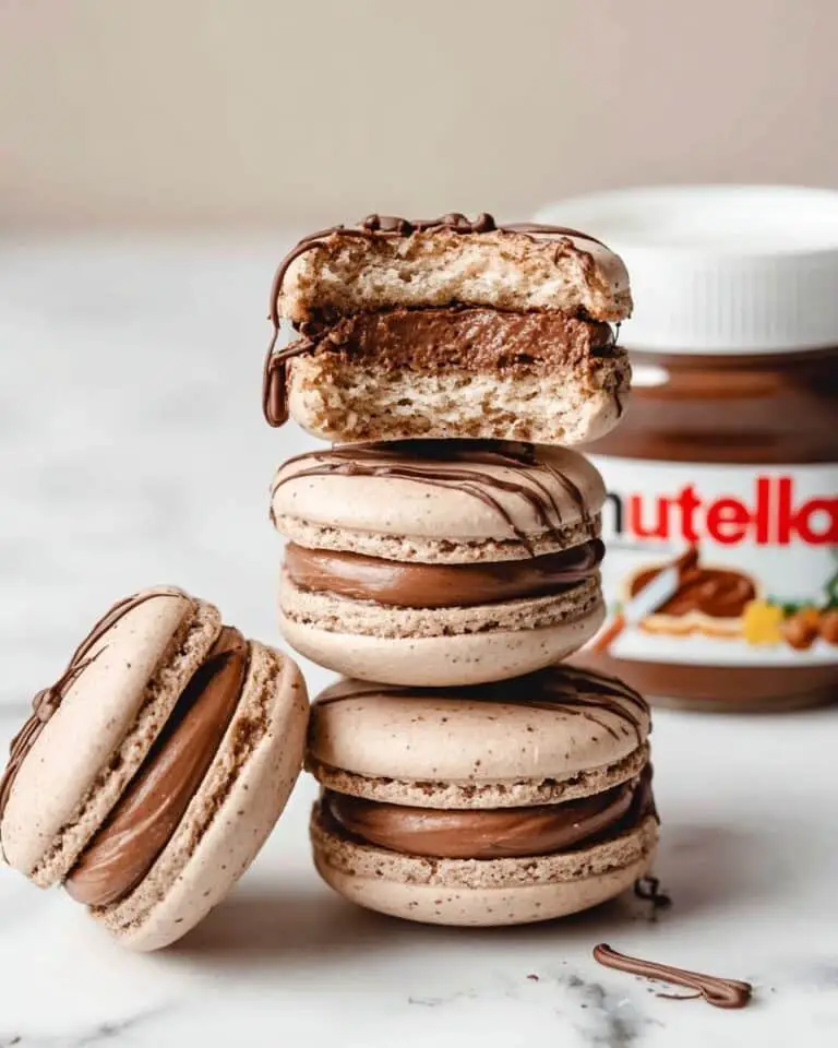 Nutella Macarons with Chocolate Shells and Nutella Milk Chocolate Ganache Recipe