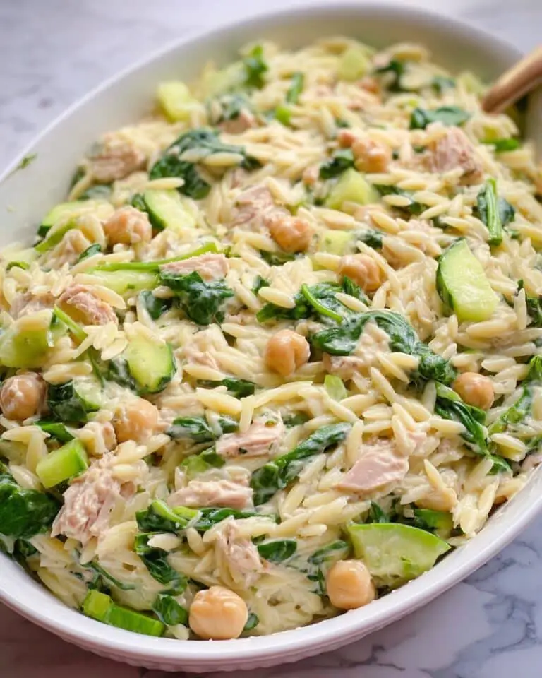 High-Protein Tuna Orzo Pasta Salad Recipe