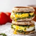 Healthy Pesto Egg Breakfast Sandwich Recipe