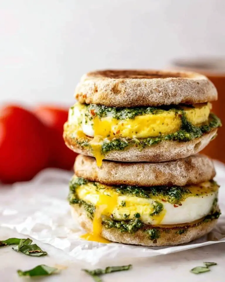 Healthy Pesto Egg Breakfast Sandwich Recipe