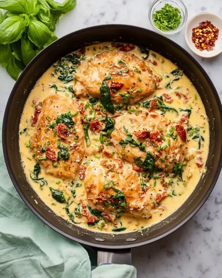 Tuscan Salmon with Sun-Dried Tomatoes, Spinach, and Parmesan Recipe