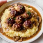 Salisbury Steak Meatballs with Mushroom Gravy Recipe