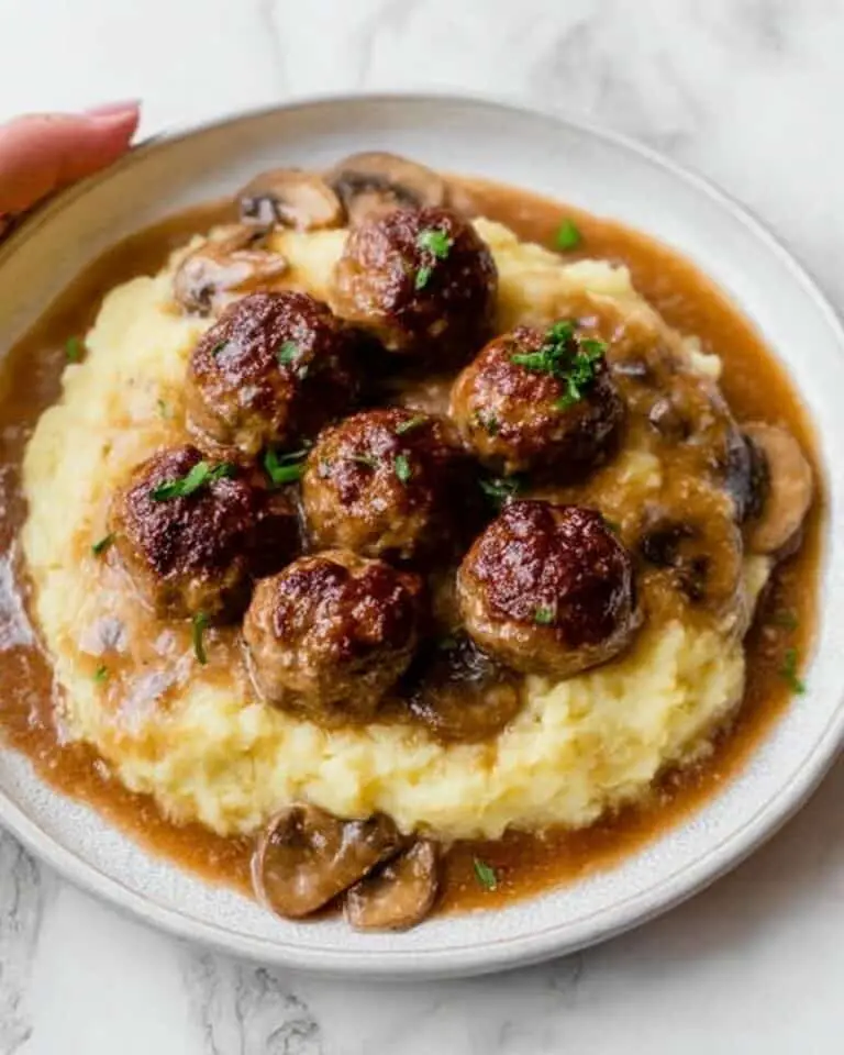 Salisbury Steak Meatballs with Mushroom Gravy Recipe