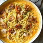 Salmon and Shrimp Alfredo Pasta Recipe