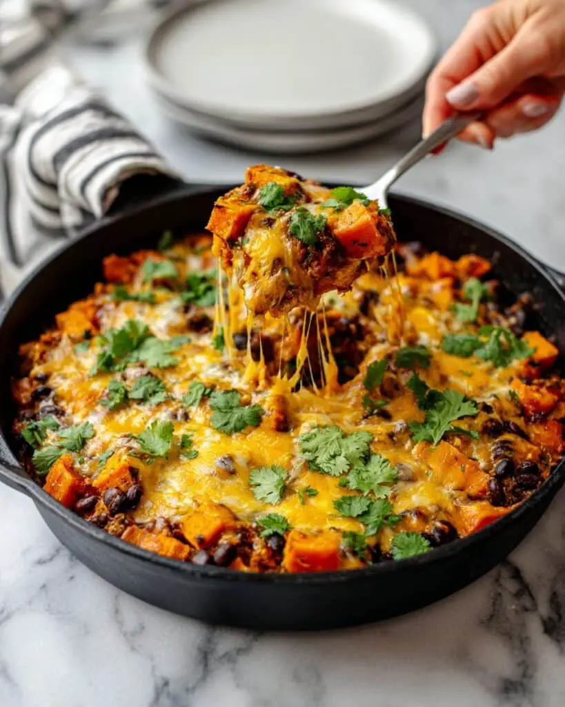 Butternut Squash and Black Bean Enchilada Skillet Recipe
