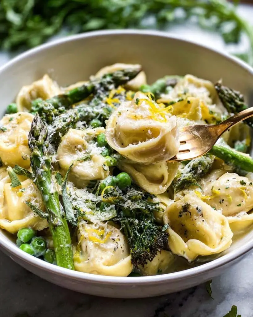 Lemon Cream Pasta with Spring Vegetables Recipe
