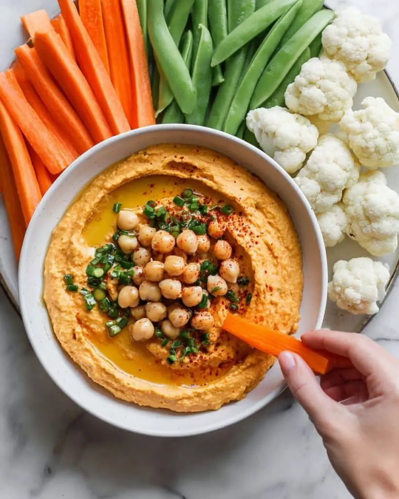 25-Minute Roasted Carrot Hummus Recipe