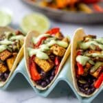 Vegetarian Sheet Pan Fajitas with Creamy Avocado Dressing Recipe