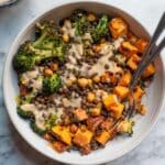 Roasted Lentil and Sweet Potato Sheet Pan Meal Recipe