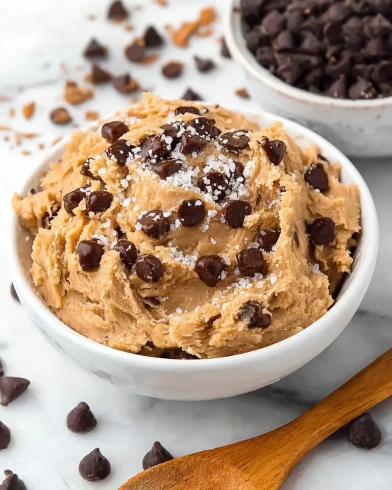 Edible Salted Caramel Chocolate Chip Chickpea Cookie Dough Recipe