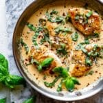 Creamy Parmesan Basil Chicken Recipe