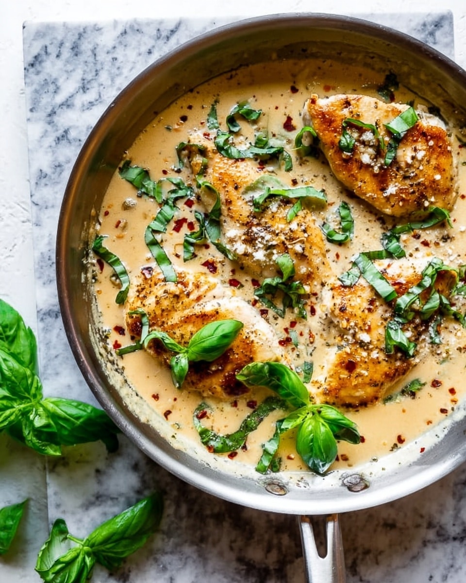 Creamy Parmesan Basil Chicken Recipe