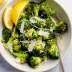 Ninja Air Fryer Broccoli with Lemon and Parmesan Recipe