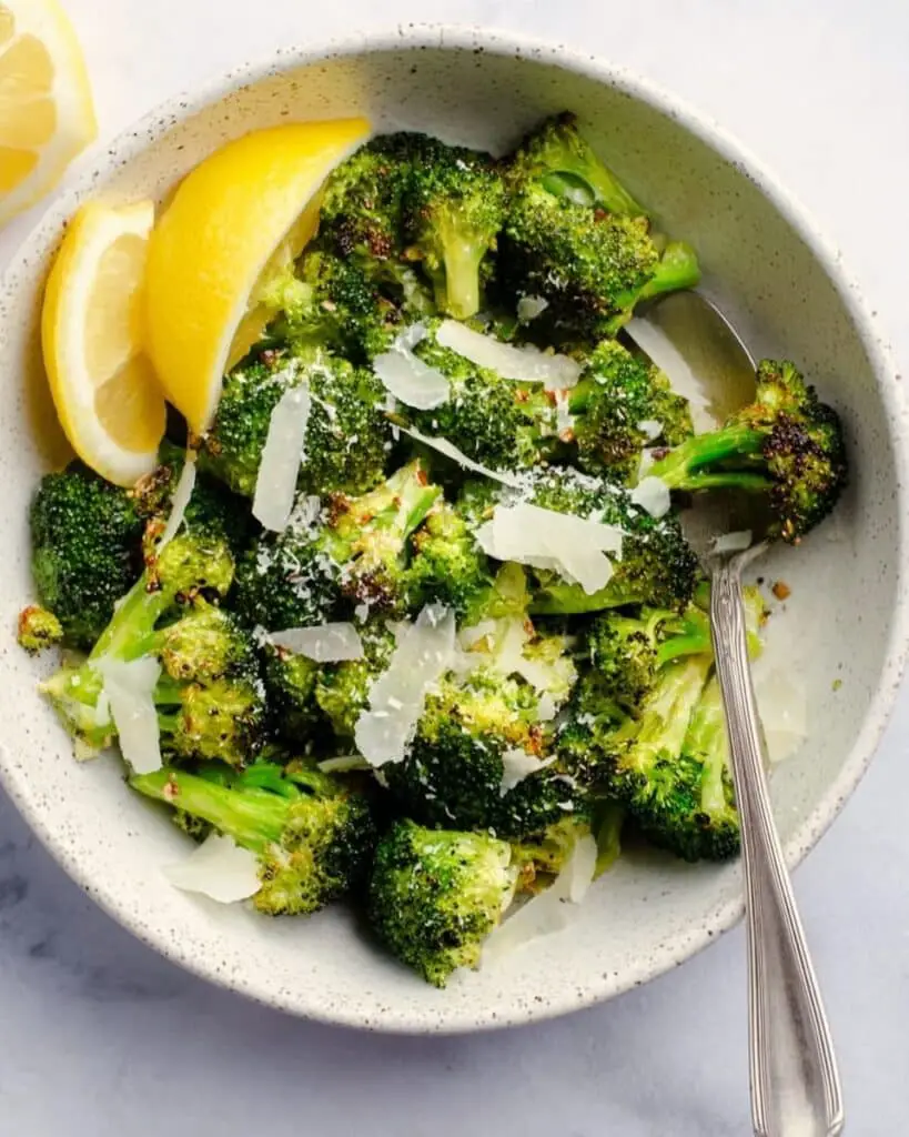 Ninja Air Fryer Broccoli with Lemon and Parmesan Recipe