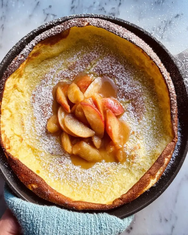 Classic Dutch Baby Pancake with Optional Cinnamon Apple Topping Recipe