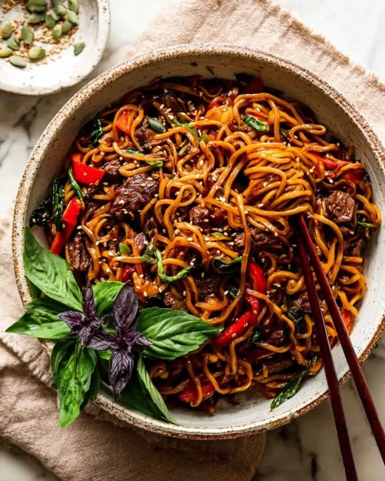 20 Minute Korean Beef Sesame Noodles Recipe