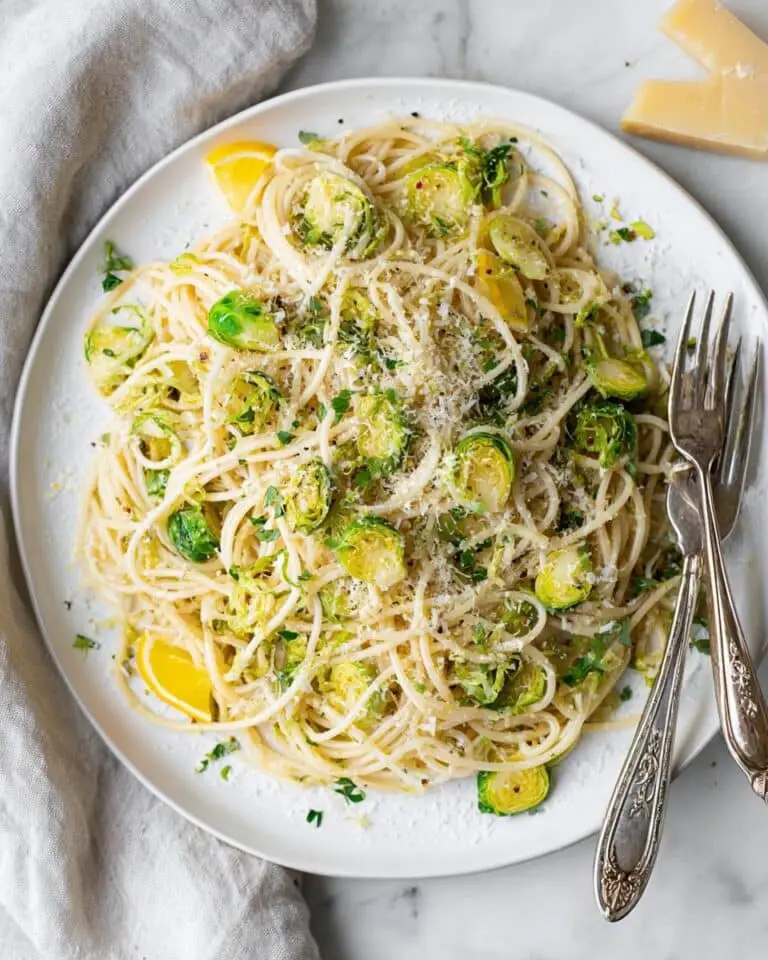 Lemon Parmesan Brussels Sprout Pasta Recipe