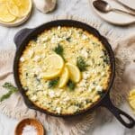 Lemony Spinach Feta Rice Casserole with Chickpeas Recipe