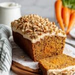 Vegan Carrot Cake Loaf with Candied Walnuts and Brown Butter Glaze Recipe