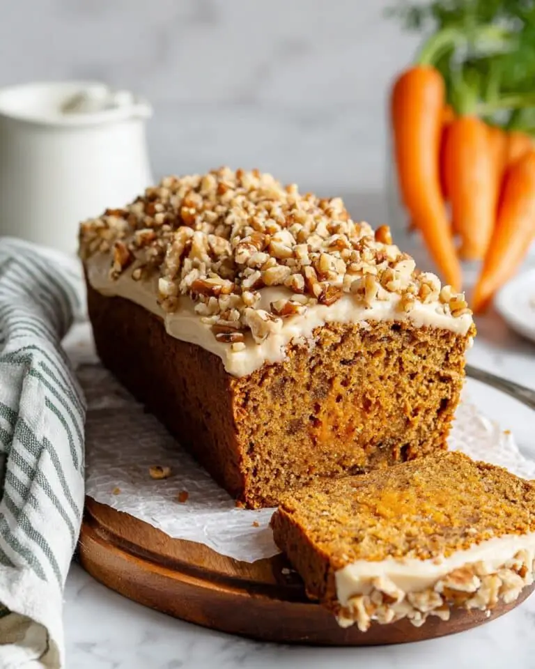 Vegan Carrot Cake Loaf with Candied Walnuts and Brown Butter Glaze Recipe
