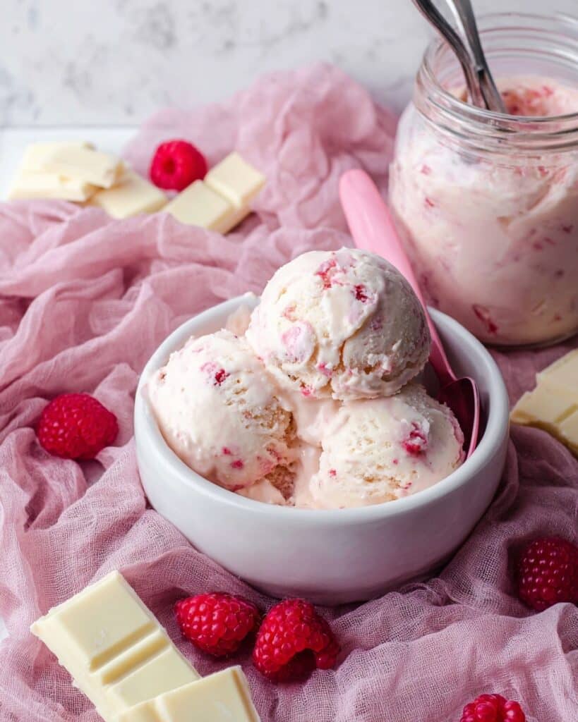 White Chocolate Raspberry Protein Ice Cream Recipe