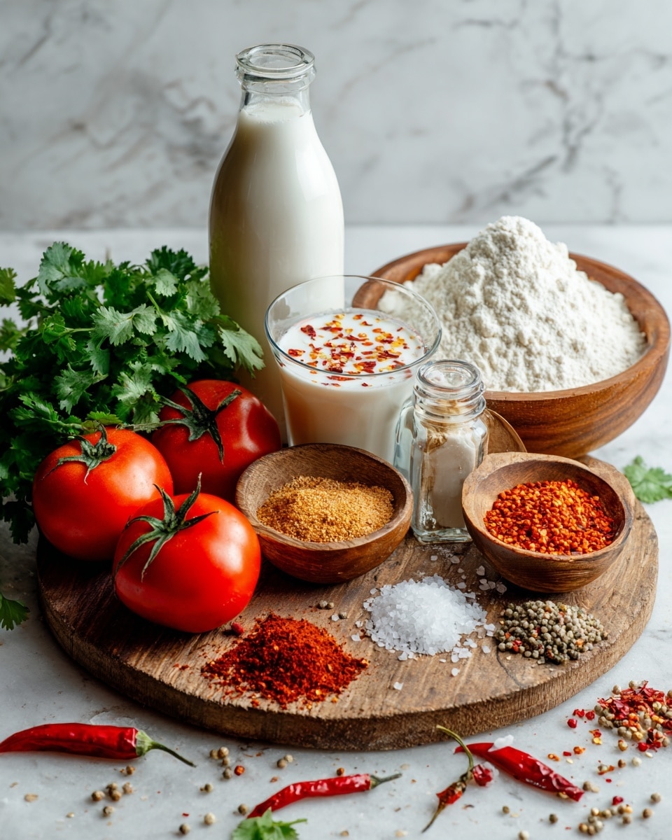 A clear glass jar filled with a thick creamy white sauce speckled evenly with small flakes of green herbs and red spices, with a shiny silver spoon lifting a rounded scoop of the sauce. The sauce's smooth texture shows a few tiny bubbles and bits of seasoning throughout. The jar sits on a wooden surface with a garlic bulb and a red chili pepper in soft focus in the background, all on a white marbled texture. photo taken with an iphone --ar 4:5 --v 7