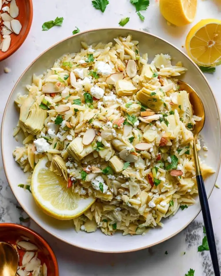 Easy Lemon Artichoke Orzo Salad Recipe