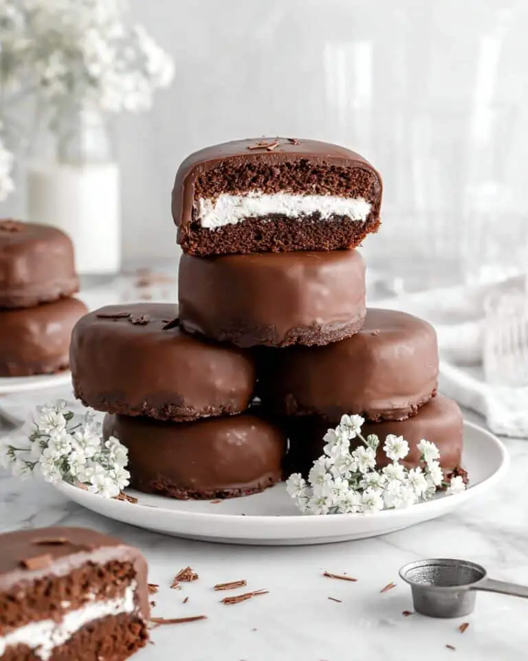 Mini Chocolate Cakes with Marshmallow Filling and Chocolate Coating Recipe