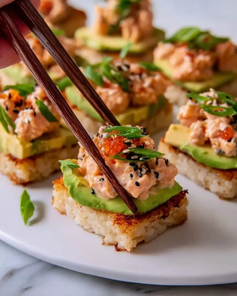 Spicy Salmon Crispy Rice Bites Recipe