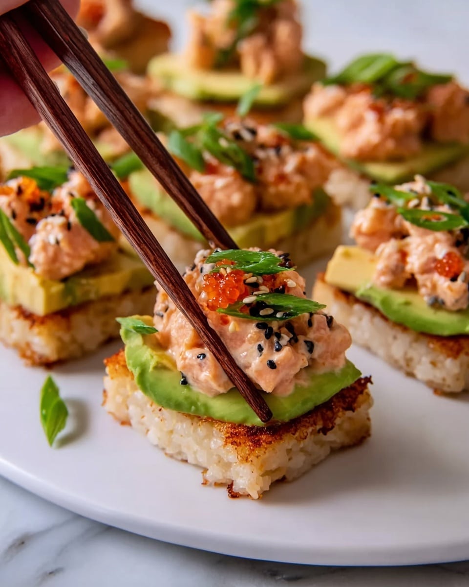Spicy Salmon Crispy Rice Bites Recipe