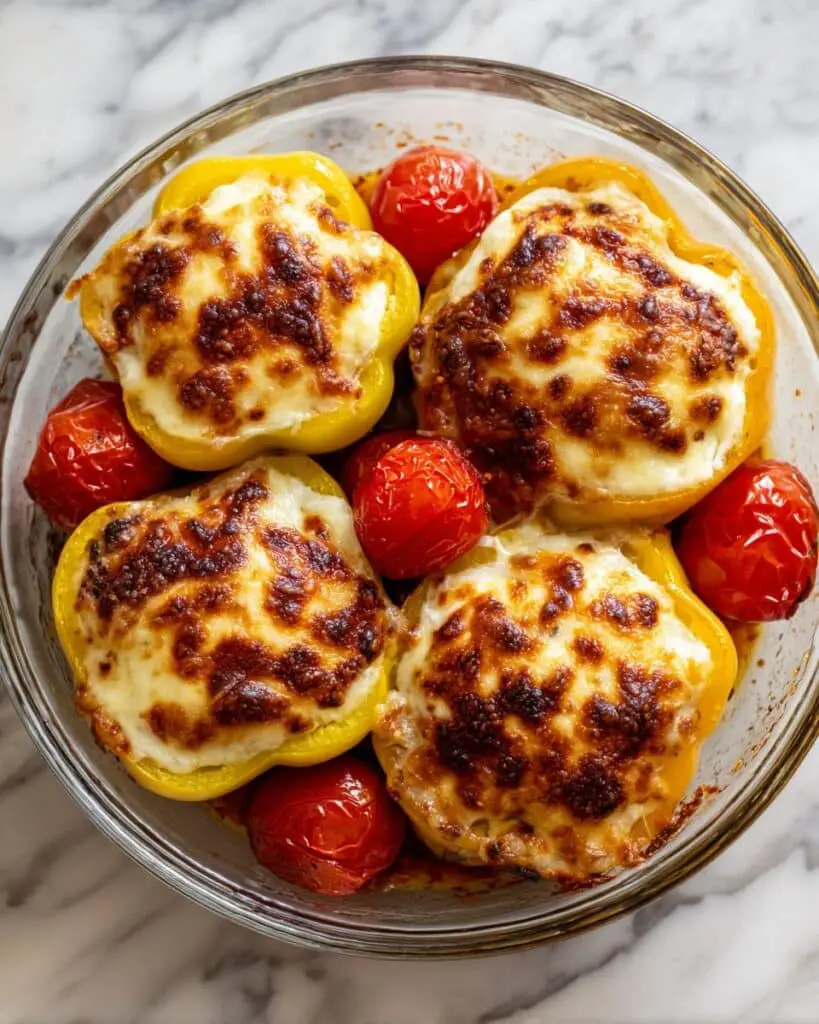 White Lasagna Stuffed Peppers – Low Carb Keto THM S Recipe